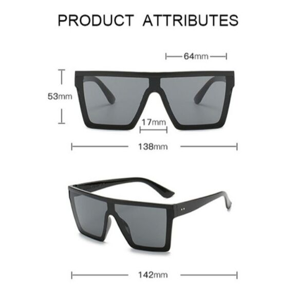 UNISEX OVER SIZED LARGE FRAME SUNGLASSES - Picture 6 of 6